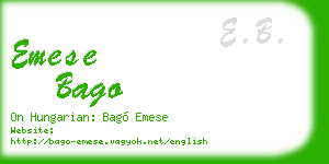 emese bago business card