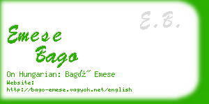 emese bago business card